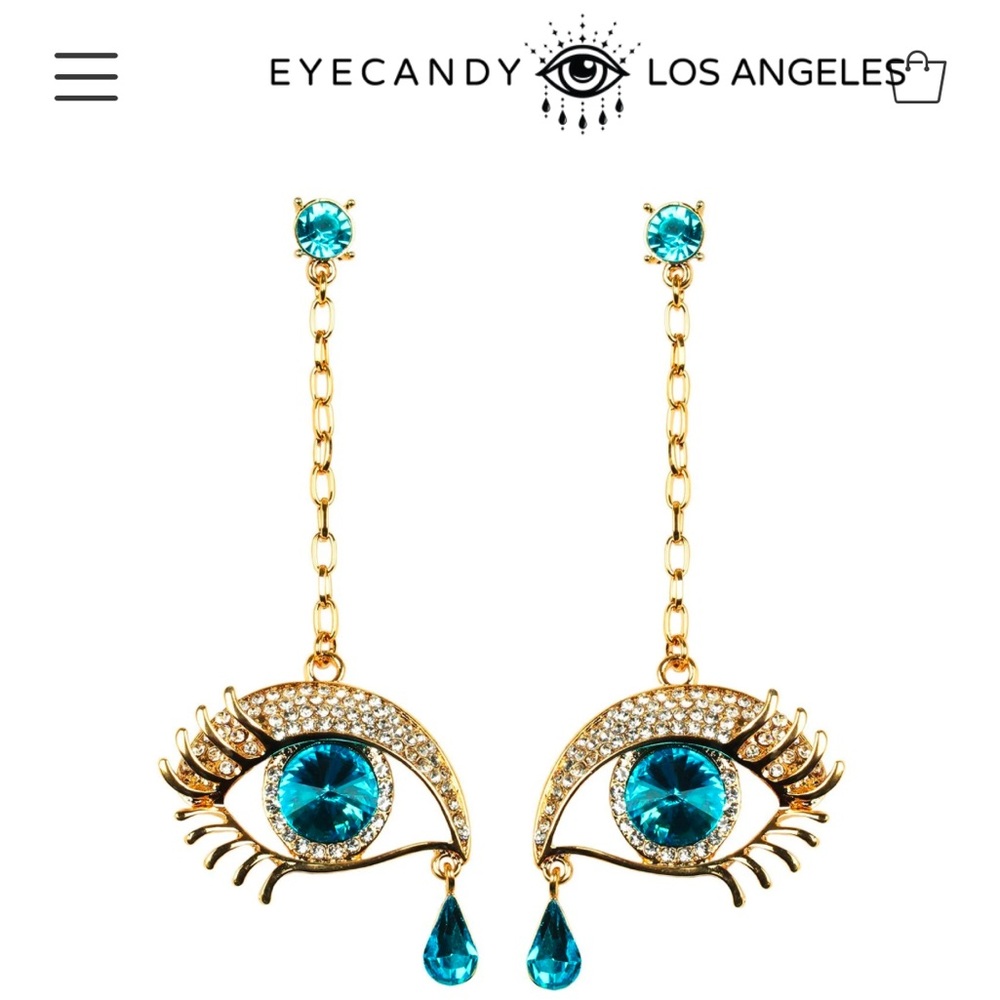 Eye Candy Teardrop Earrings 3”